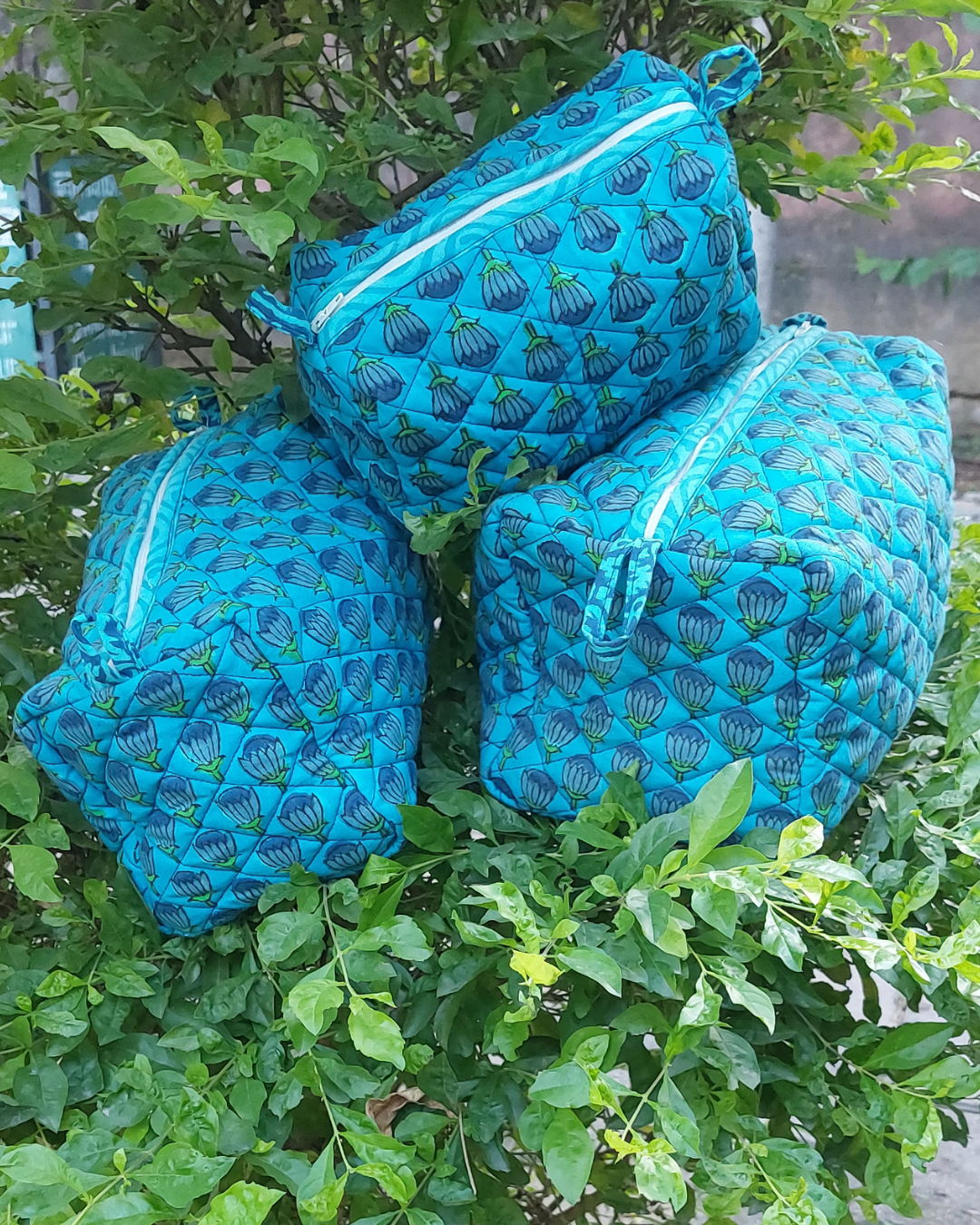 Blue Lotus Utility Pouch Set of 3