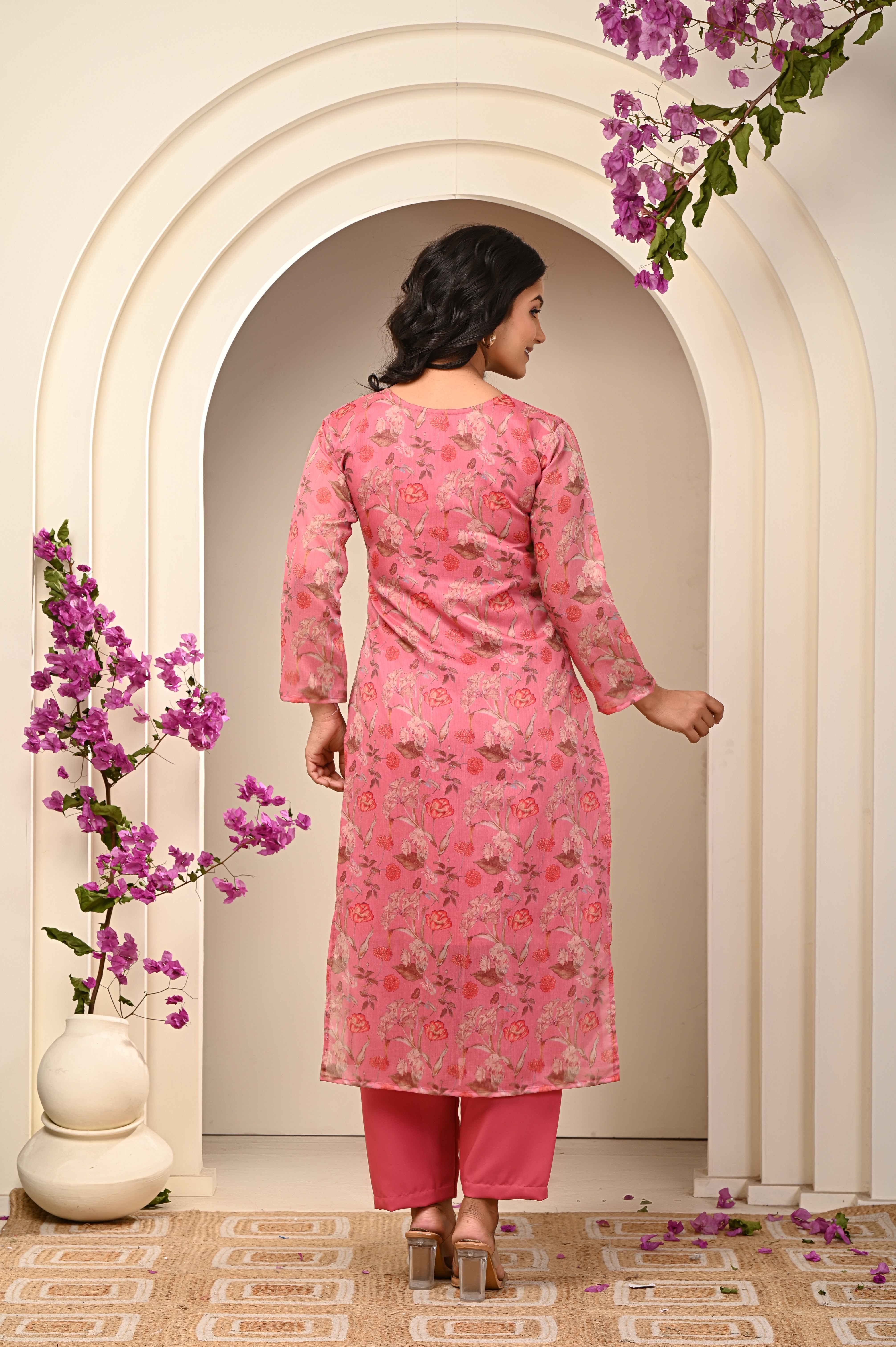 Cotton Pink- Floral Women's Suit Set