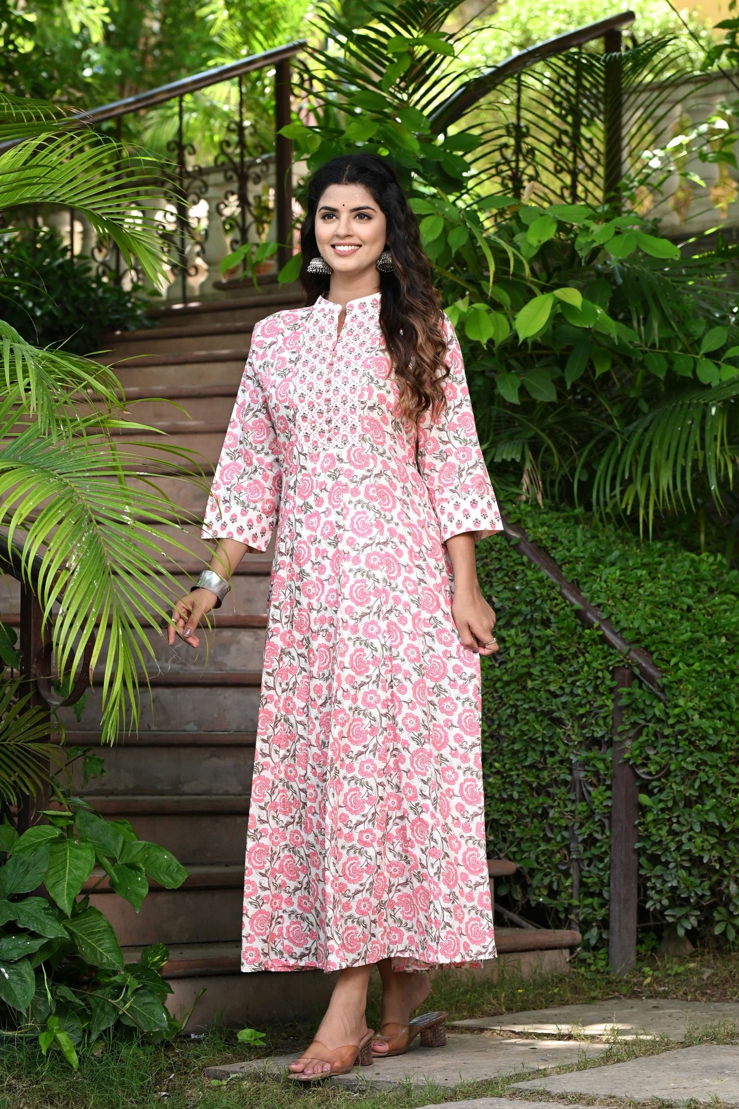 Pink Roses Anarkali Kurti 3
