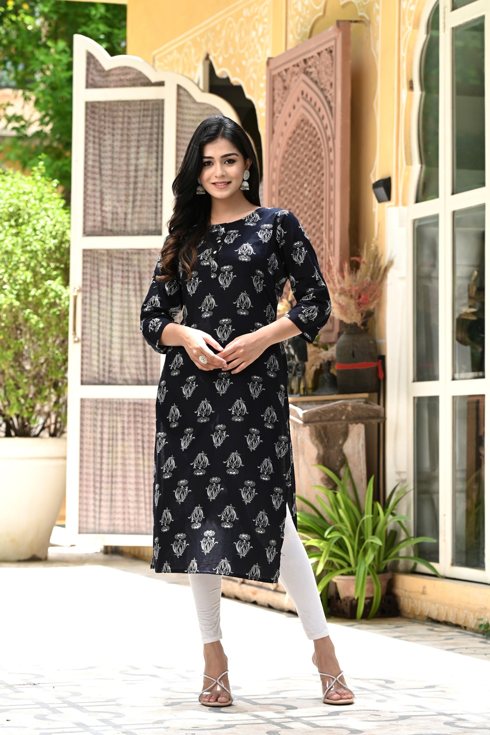 Black Sapphire Straight Kurti