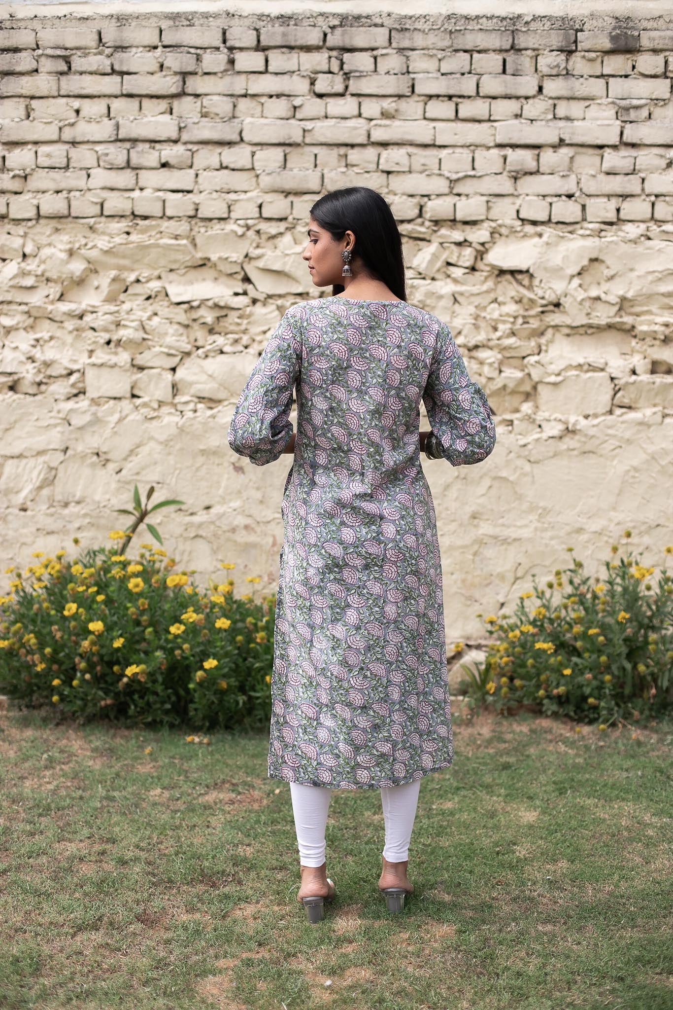 Livid Blue Pintex Cotton Kurti by Tthappa Chapai 2