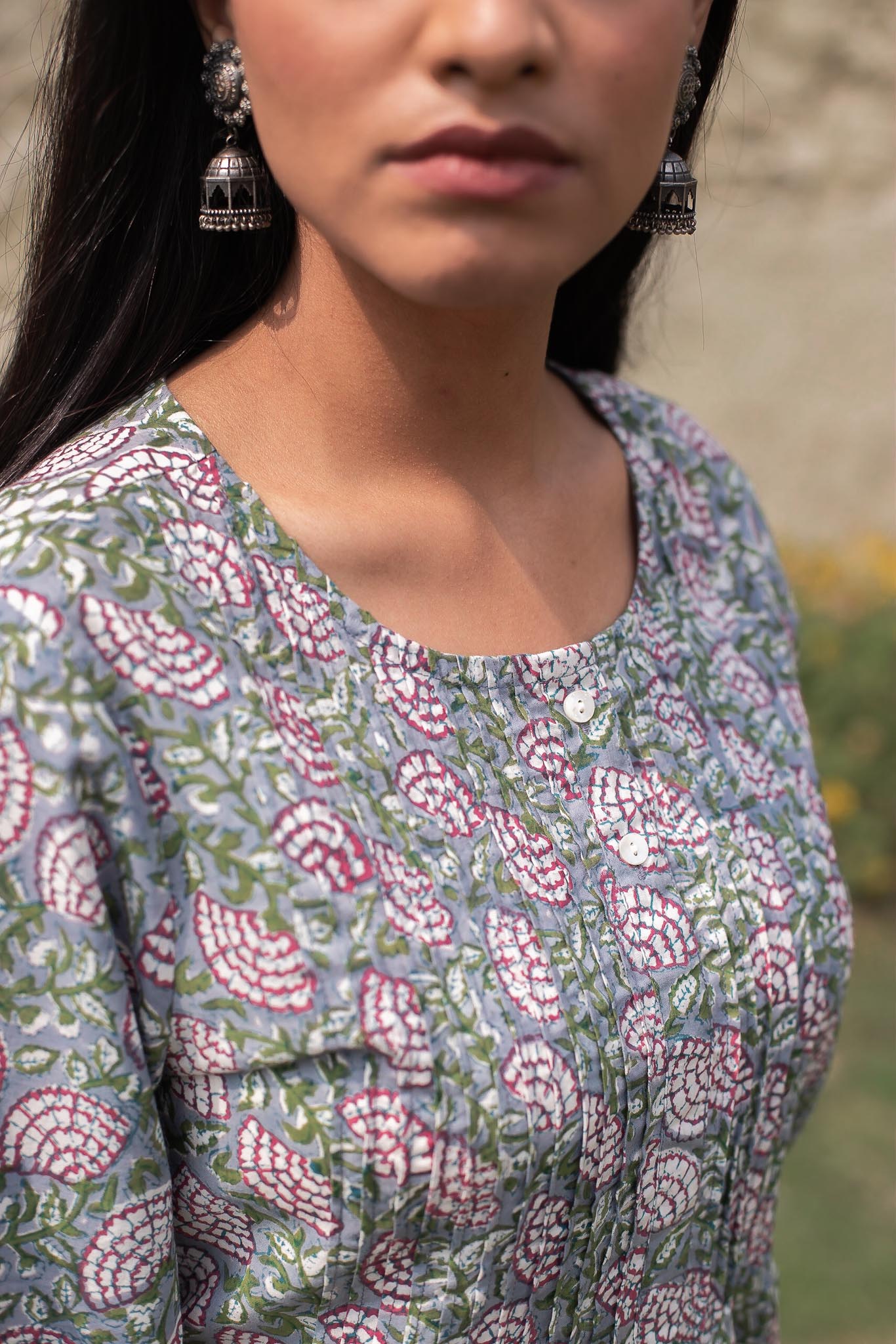Livid Blue Pintex Cotton Kurti by Tthappa Chapai 3