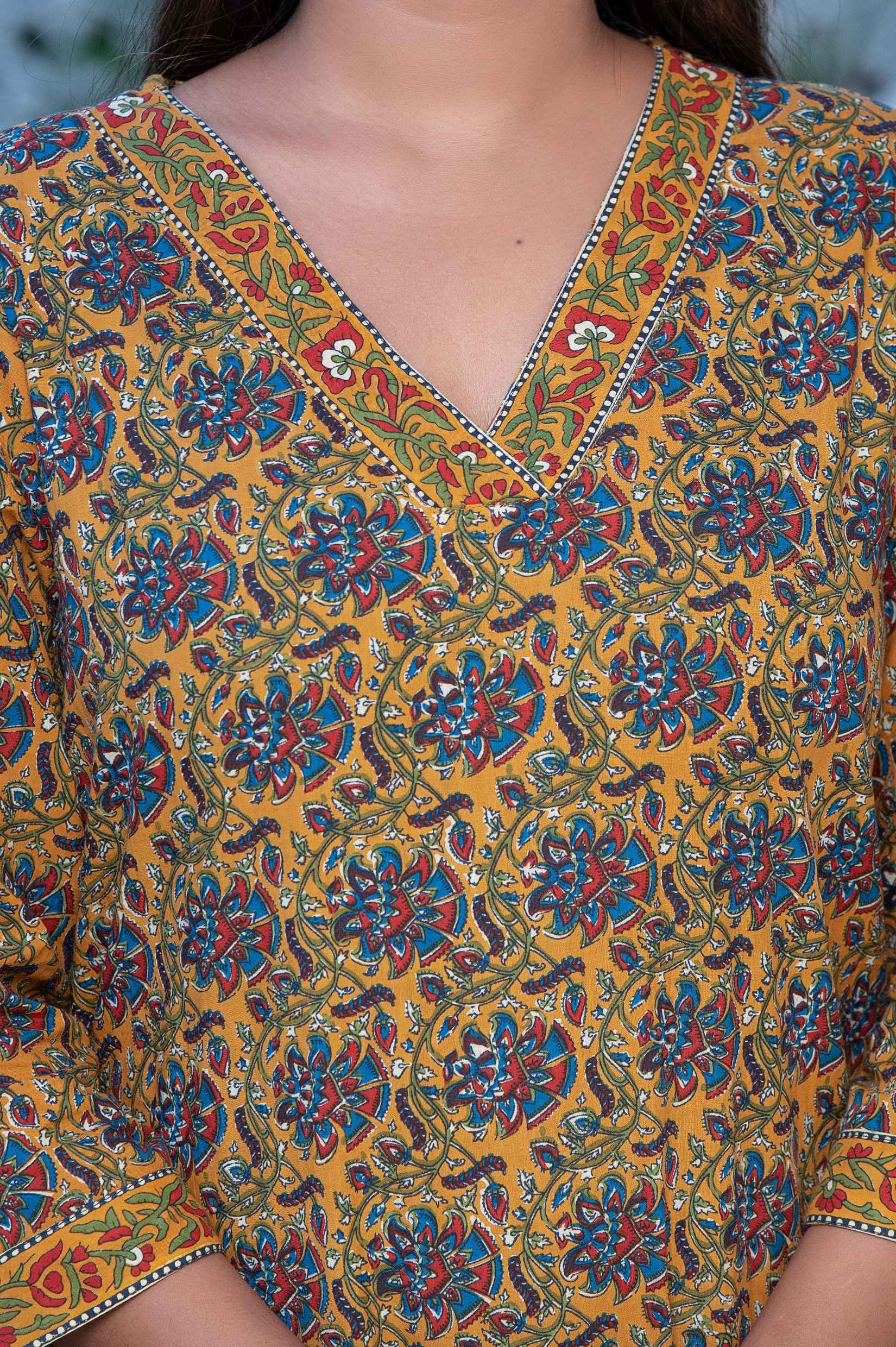 Crisped Yellow Short Kurti