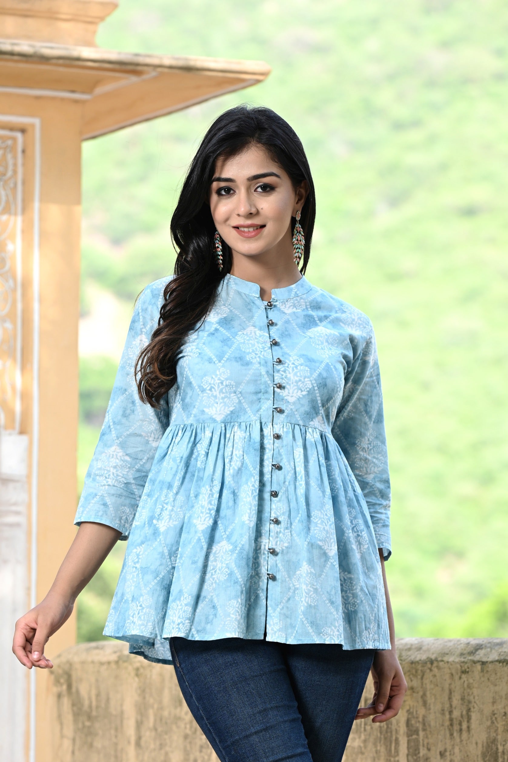 Ocean Maze Short Kurti 2
