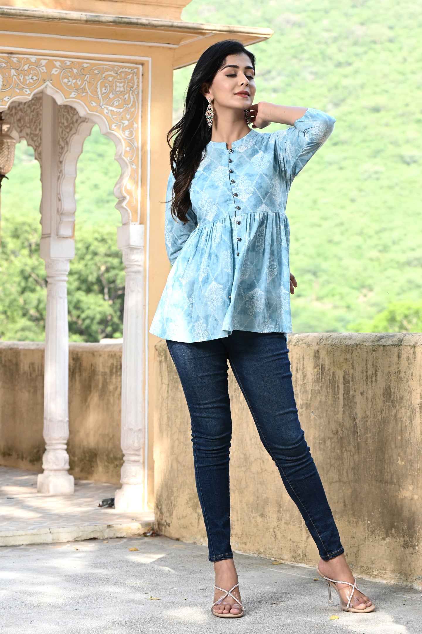 Ocean Maze Short Kurti 3