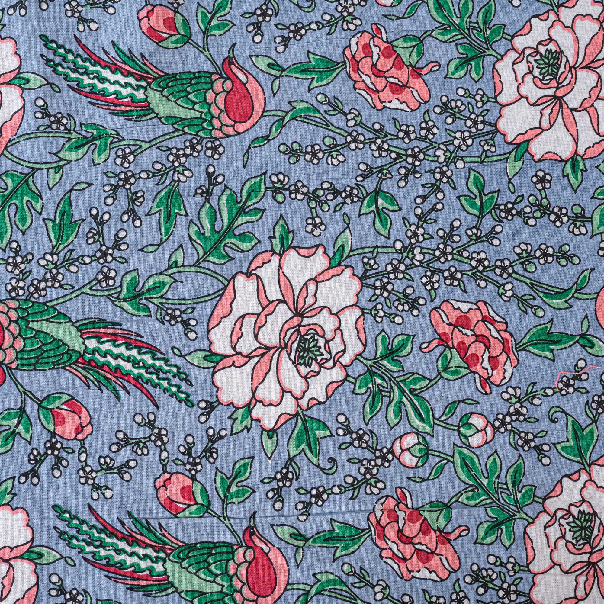 Cotton Queen Size Bedsheet - Pink Peacock
