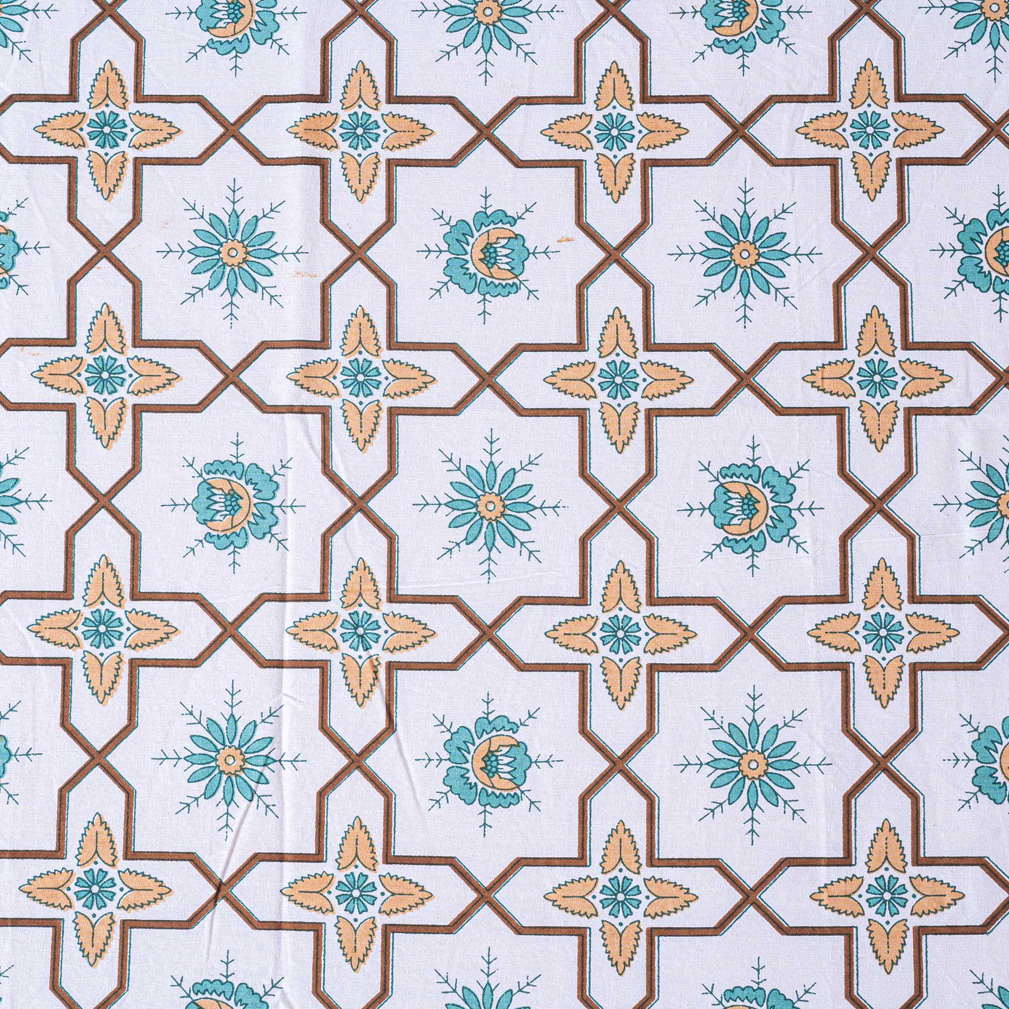 Cotton Queen Size Bedsheet - Yellow Trellis