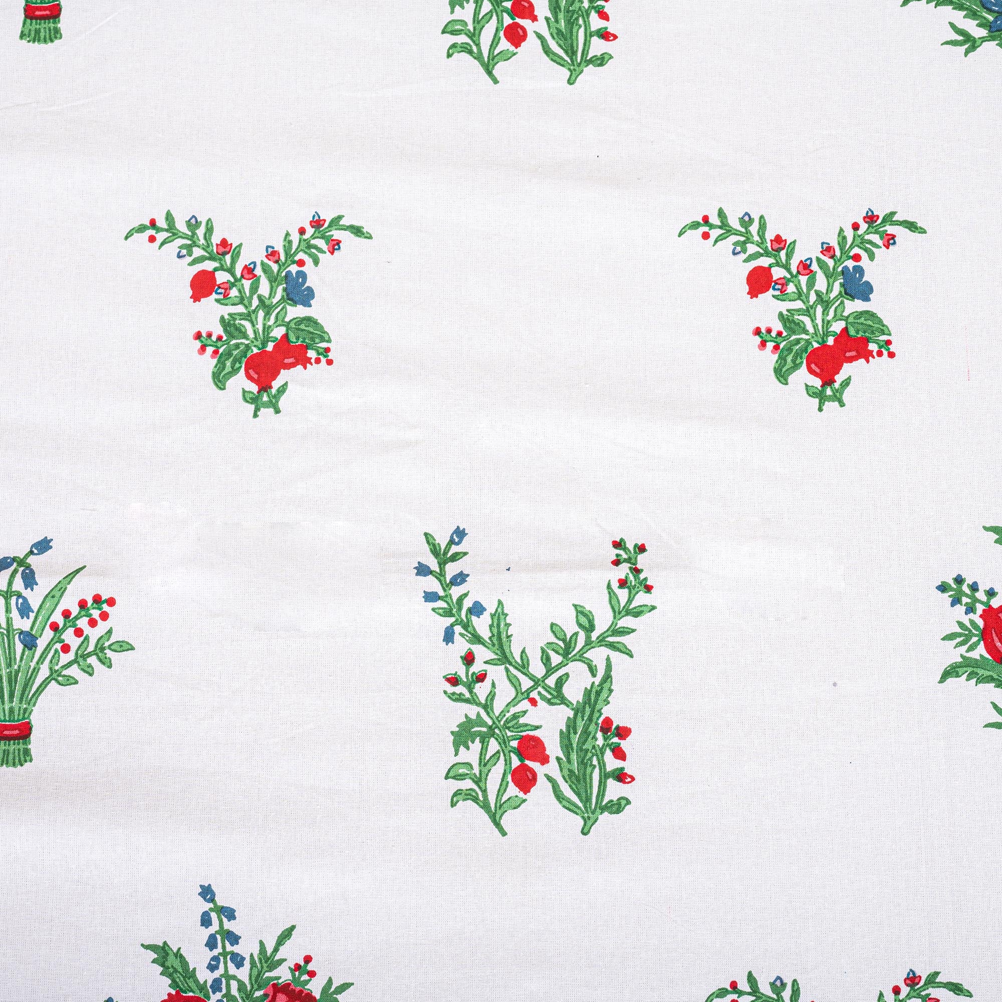 Cotton Queen Size Bedsheet - Pomegranate Booti