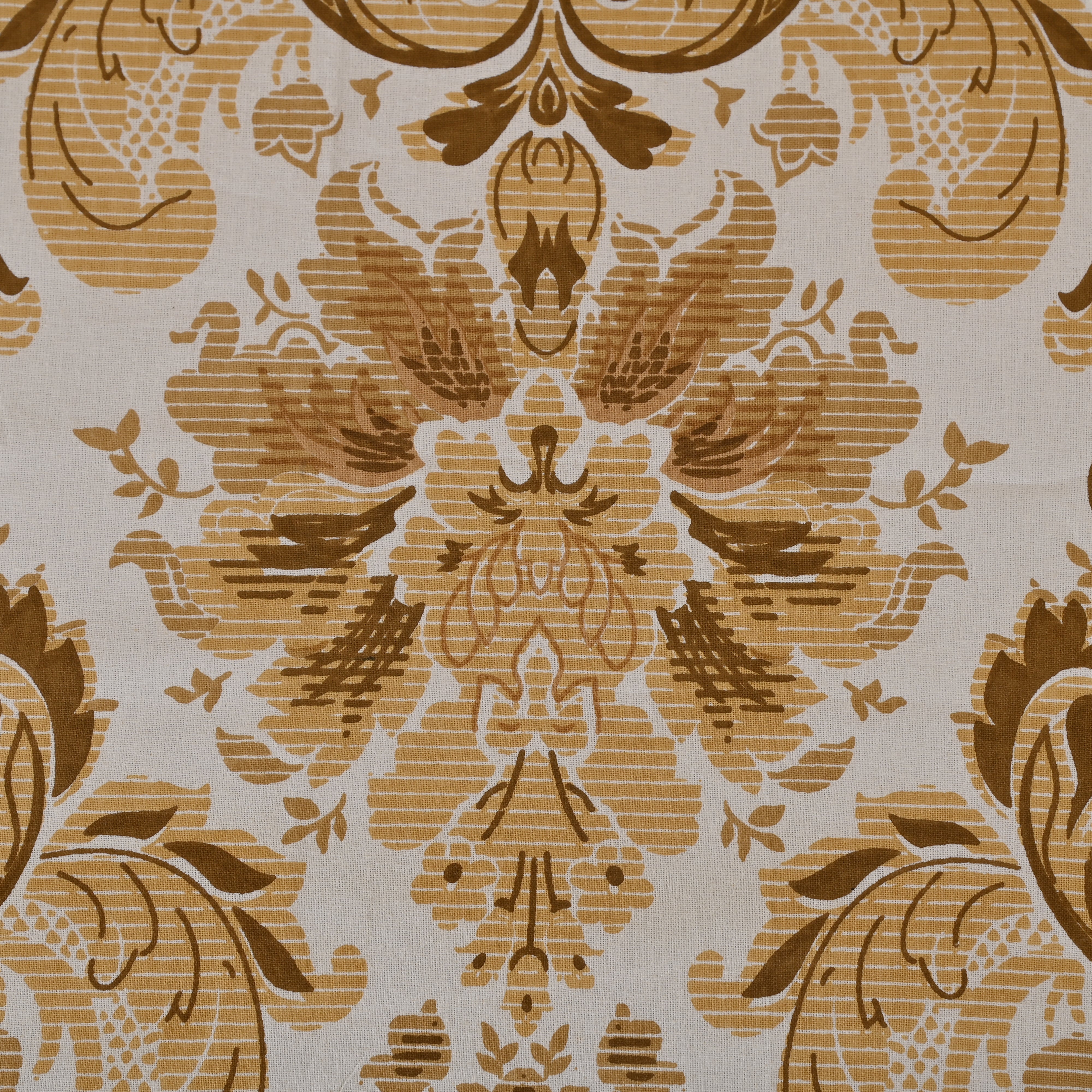 Cotton Yellow Motifs King Size Bedsheet