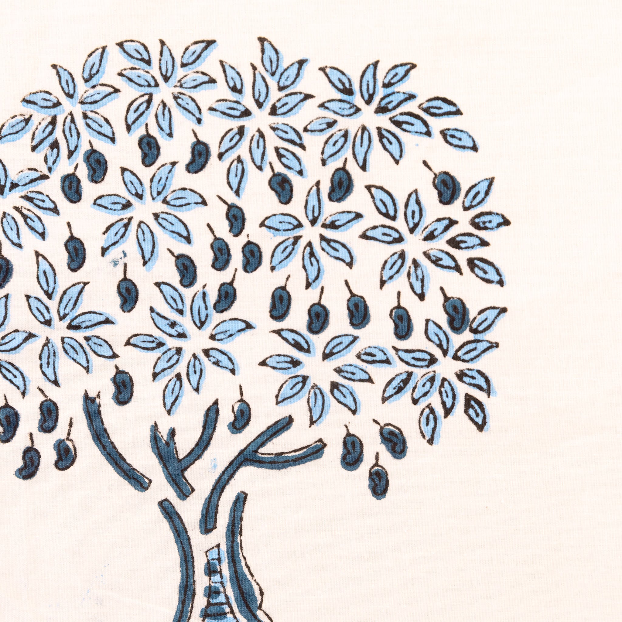Super Fine Cotton Bedsheet Blue-Green Floral Boota Block Print