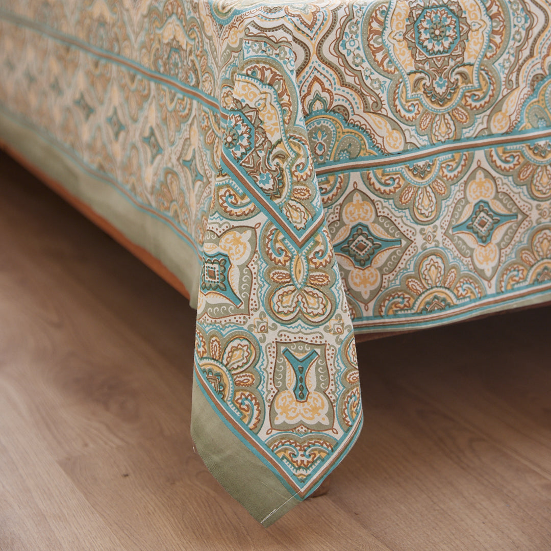 Cotton Blue-Grey Geometric Queen Size Bedsheet