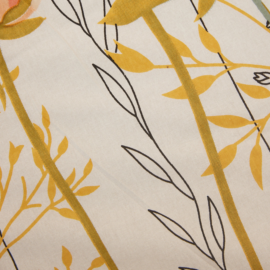 Cotton Orange Butterfly King Size Bedsheet