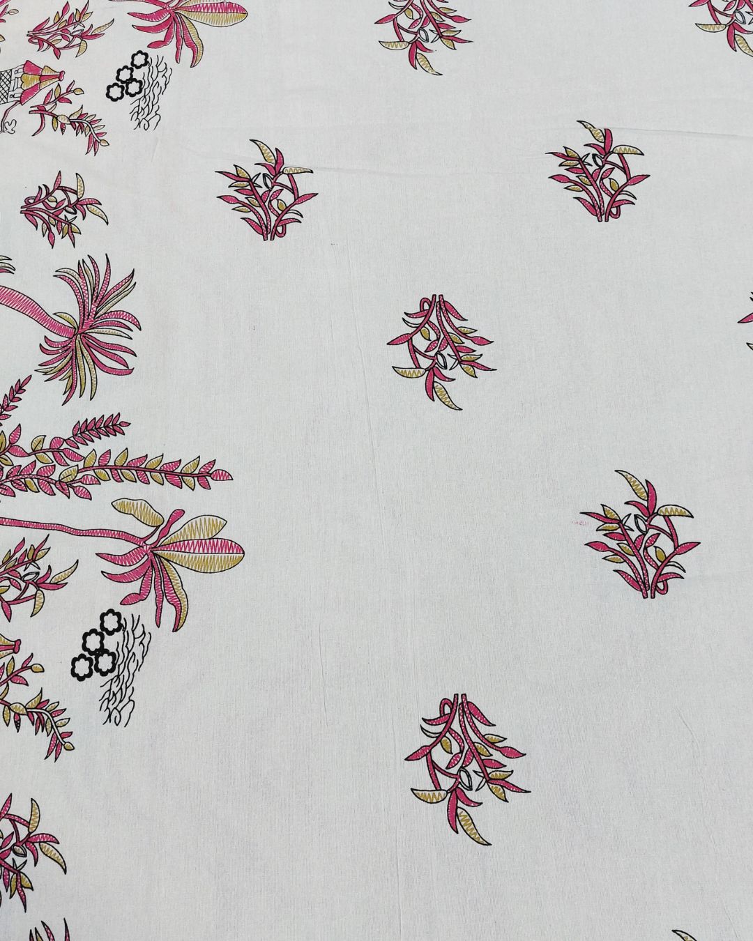 Cotton Pink Village Print King Size Bedsheet