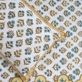 Cotton Jaipuri Heritage White Yellow-Brown Floral Single Bedsheet
