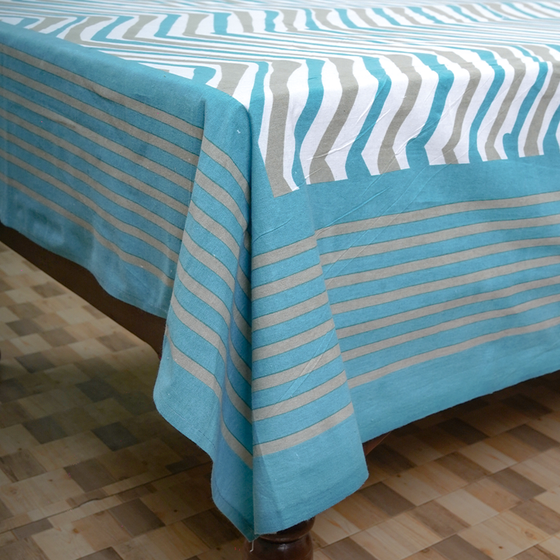 Cotton Jaipuri Heritage Sapphire-Blue Single Bedsheet