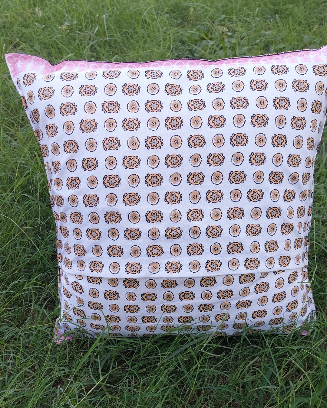 Cotton Cushion Cover Blue Floral Print