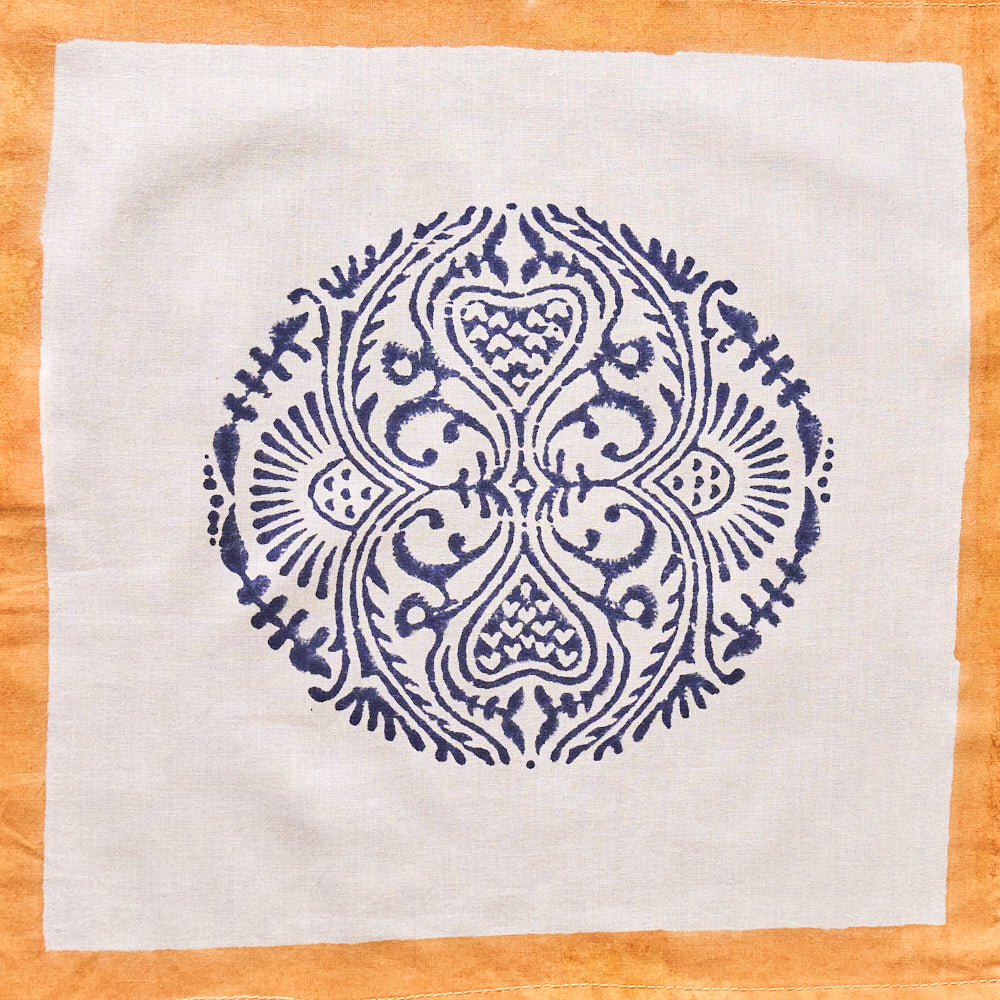 Cotton Napkin Blue Mustard Round Ball Desighn