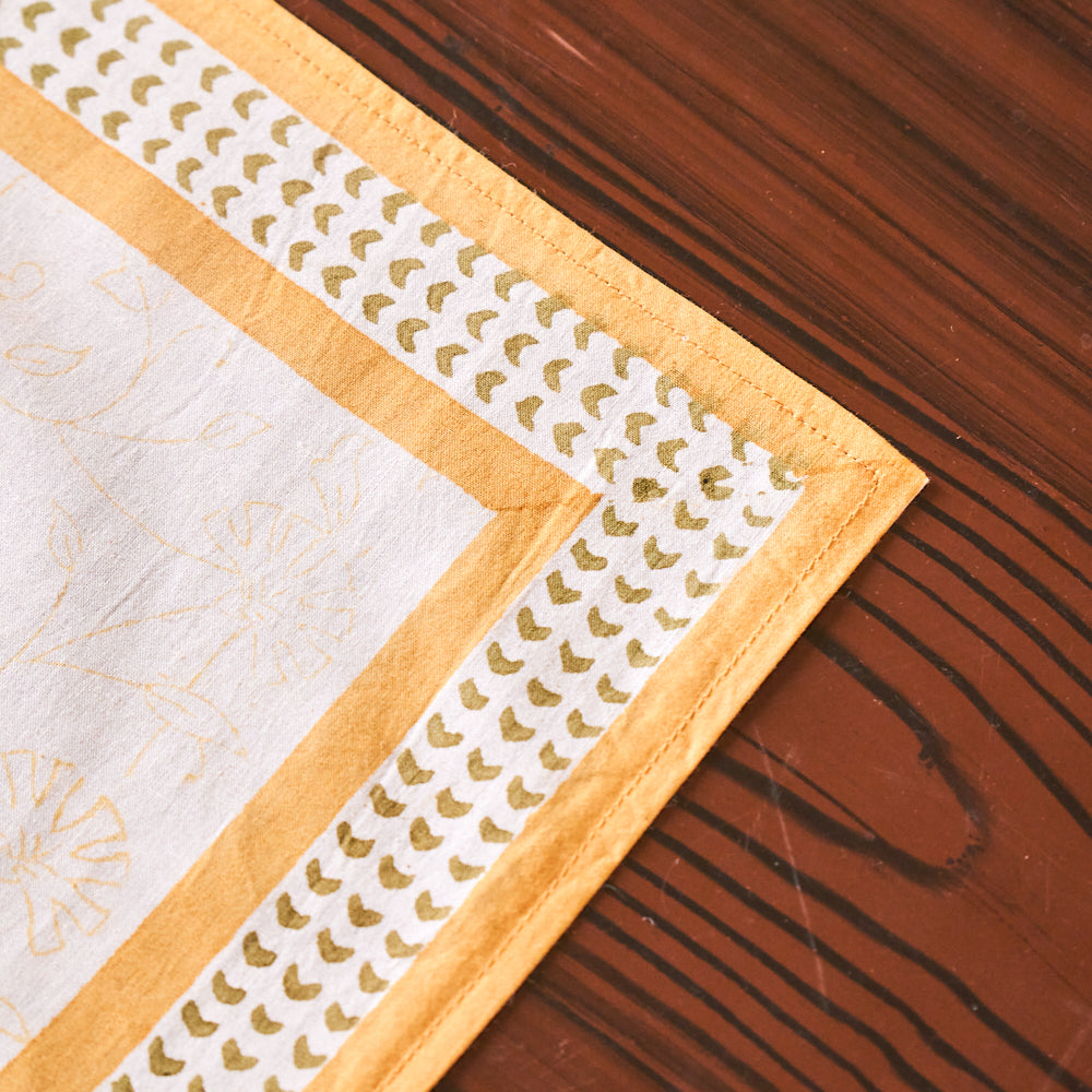 Cotton Mulmul Napkin Pink Brown Floral Boota Block Print