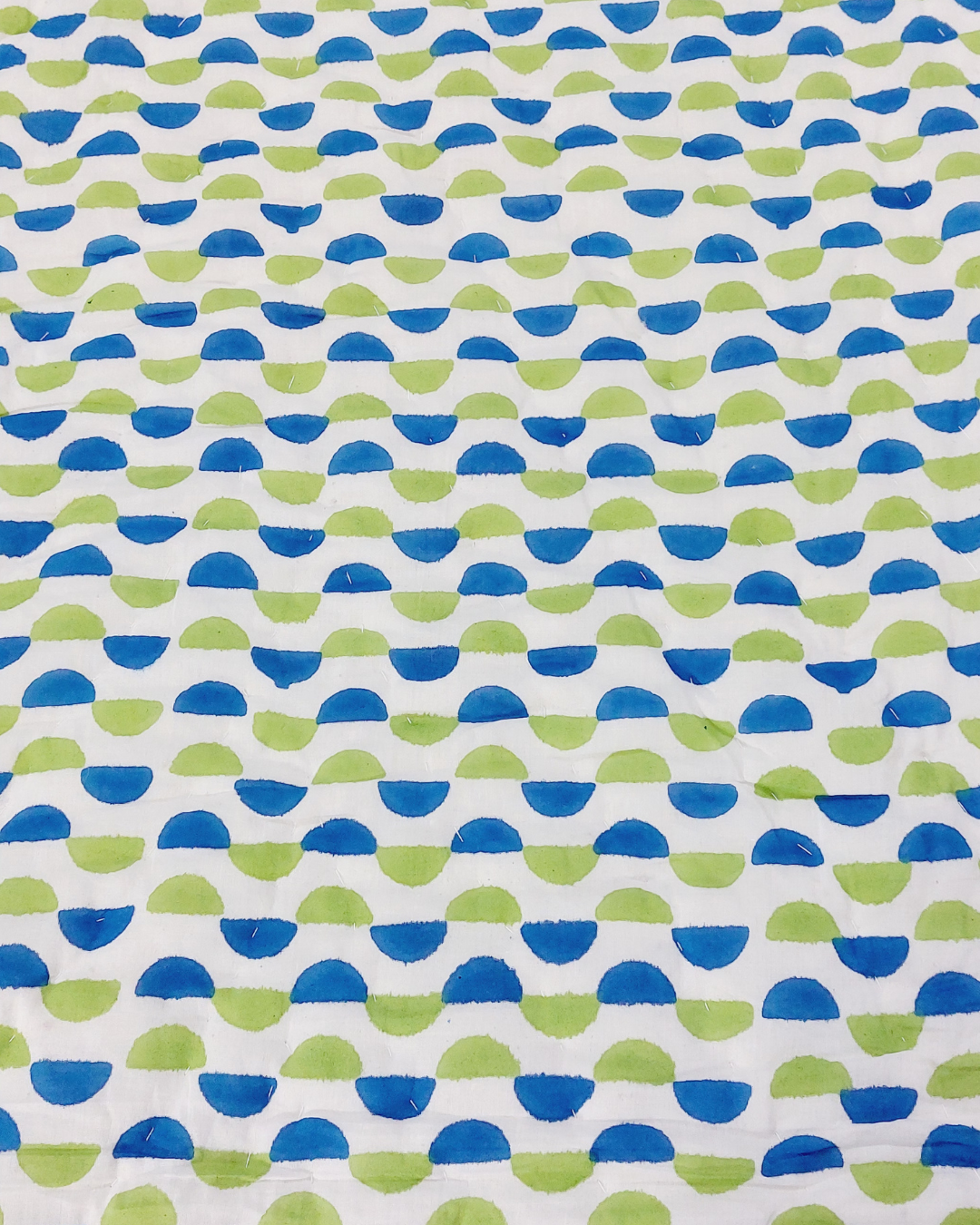 Cotton Double Bed Razai Blue-Green Bel Block Print