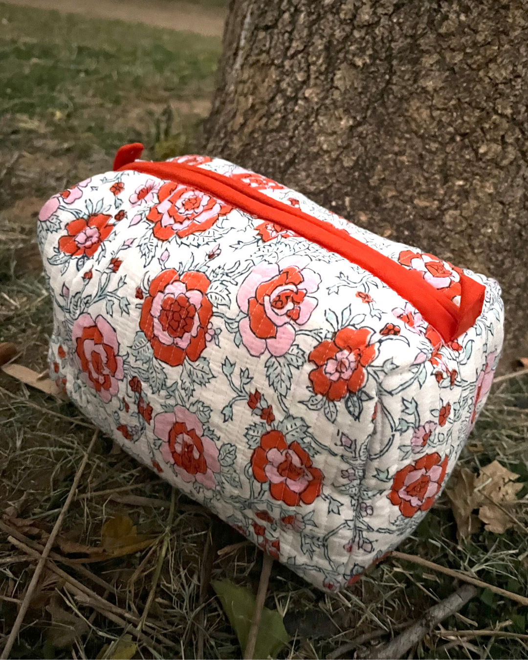 Utility Pouch -Bright Flower Print Pouch Single Pcs