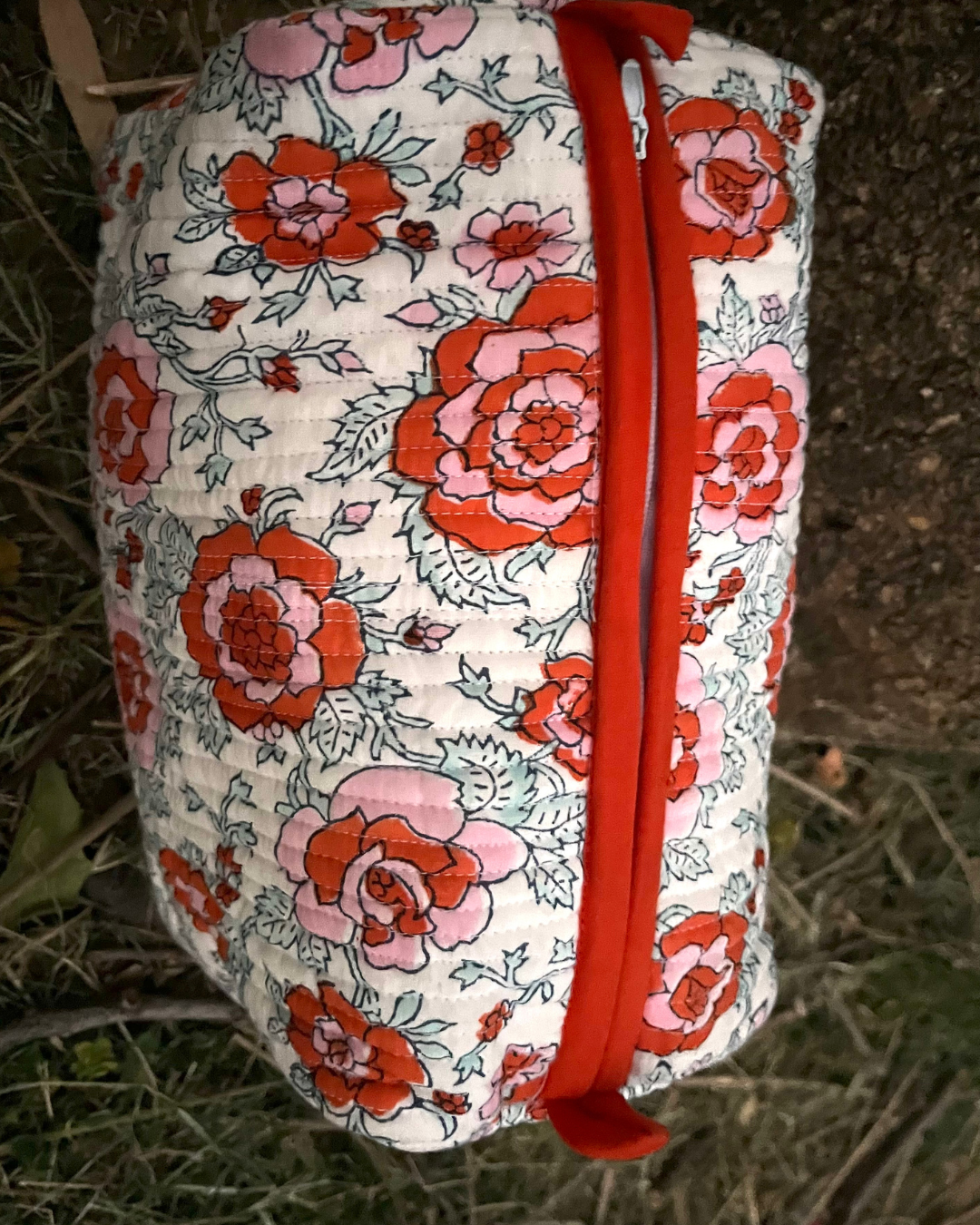 Utility Pouch -Bright Flower Print Pouch Single Pcs
