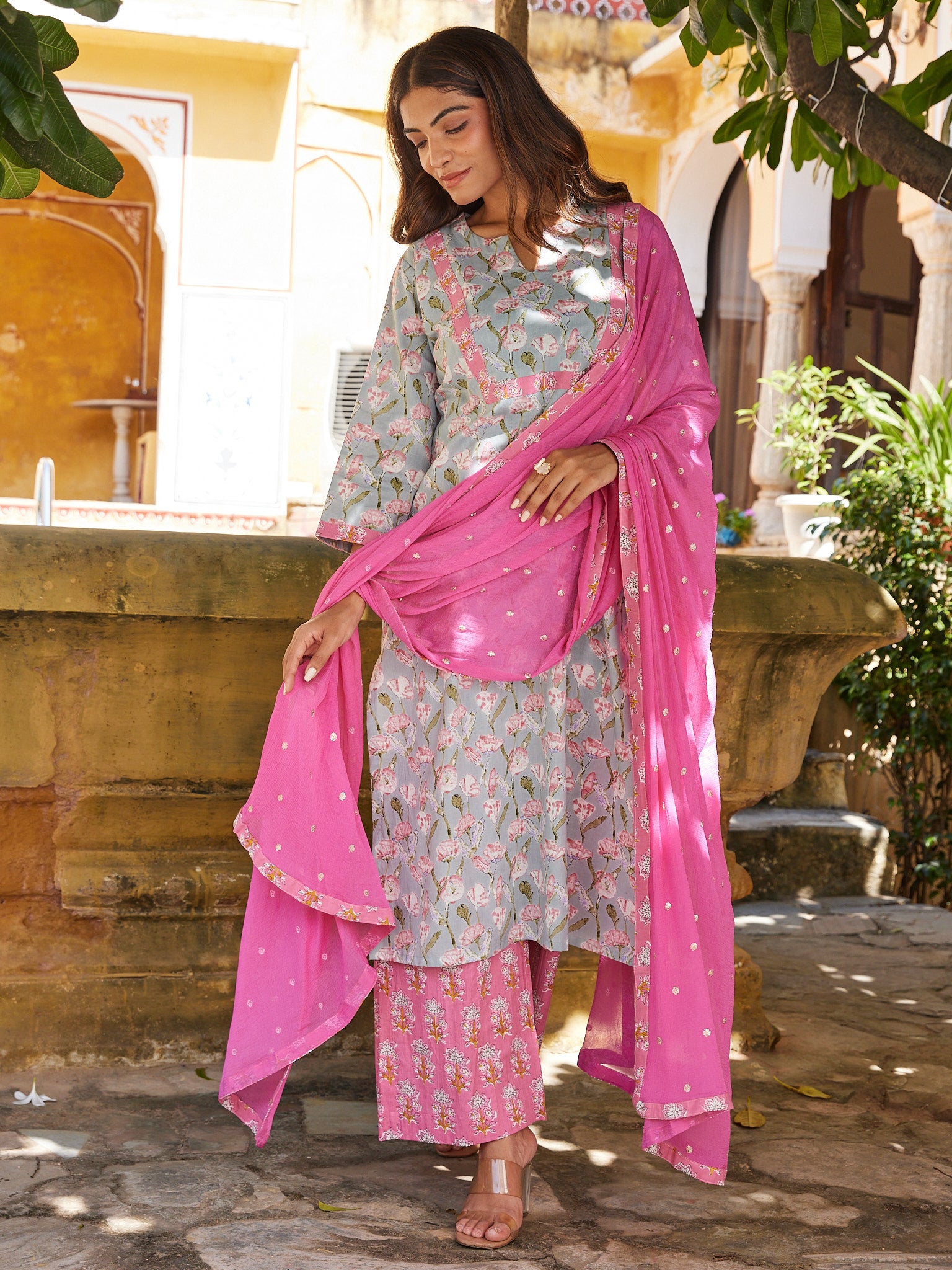 Cotton Strom Cloud Grey Women's Suit Set