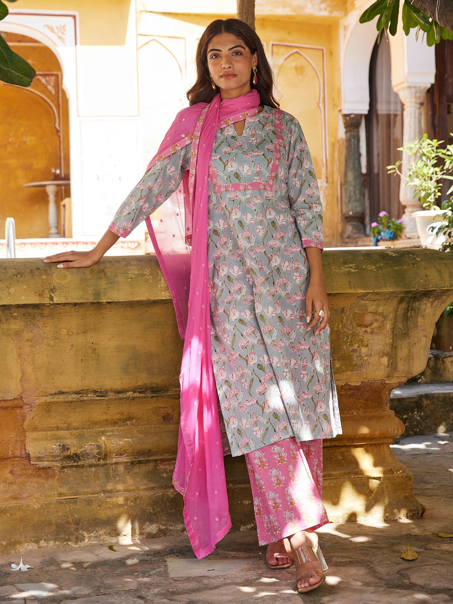 Cotton Strom Cloud Grey Women's Suit Set