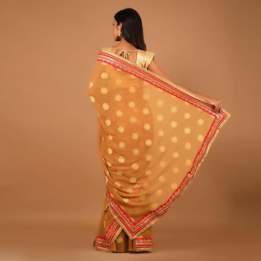 Georgette Zari Work Sari with Gota Work Border (297936879656)