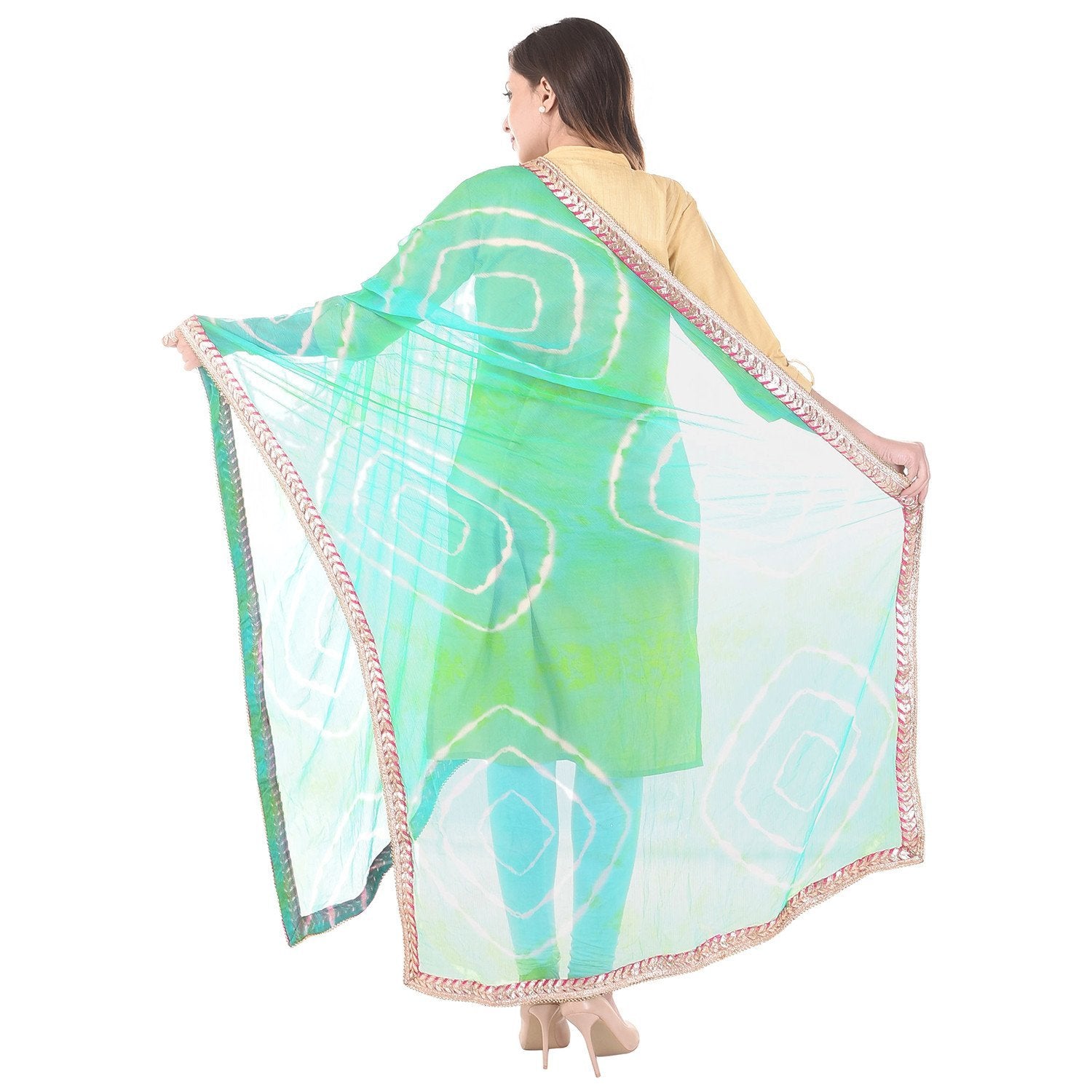 Bandhej Gota Work Chiffon Dupatta (9151486093)