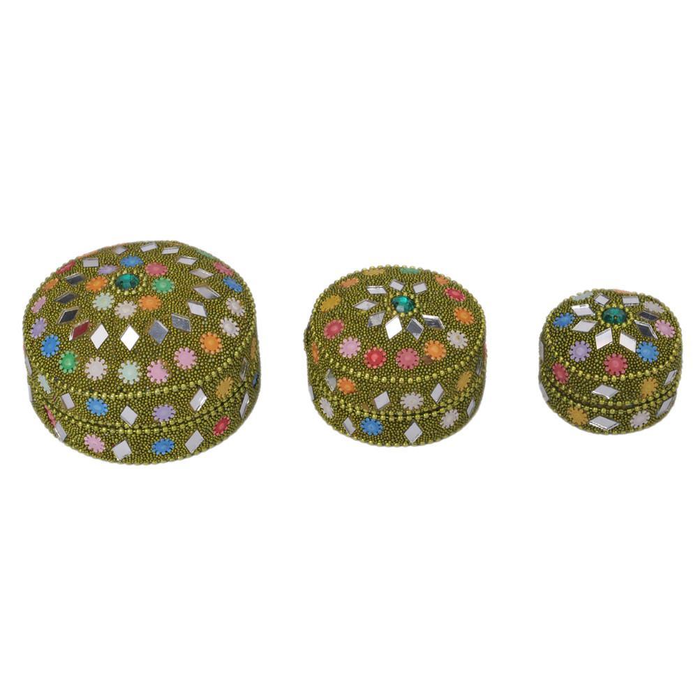 Lakh Work Storage Box Round 3 pc Set (6383935297)