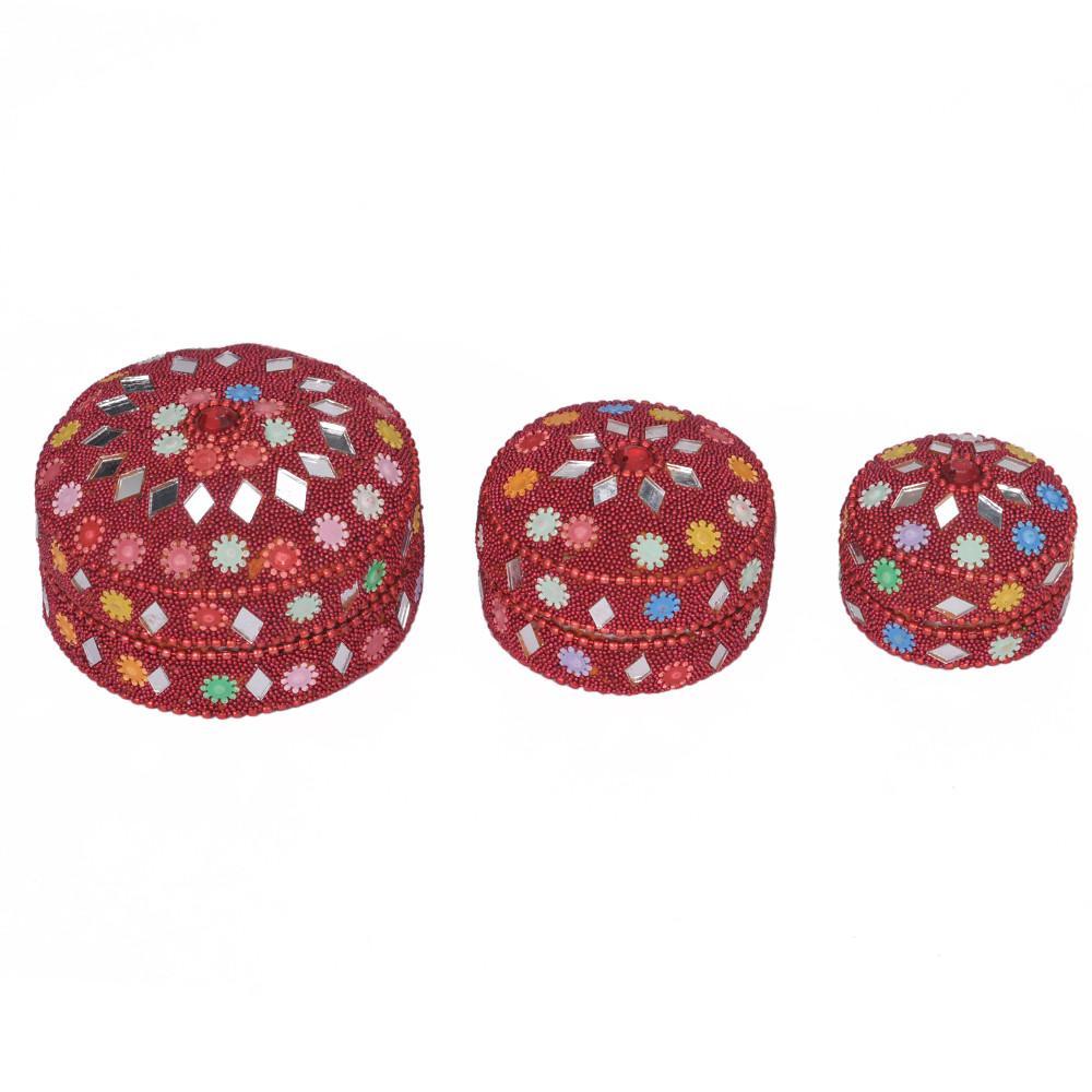 Lakh Work Storage Box Round 3 pc Set (6383935297)