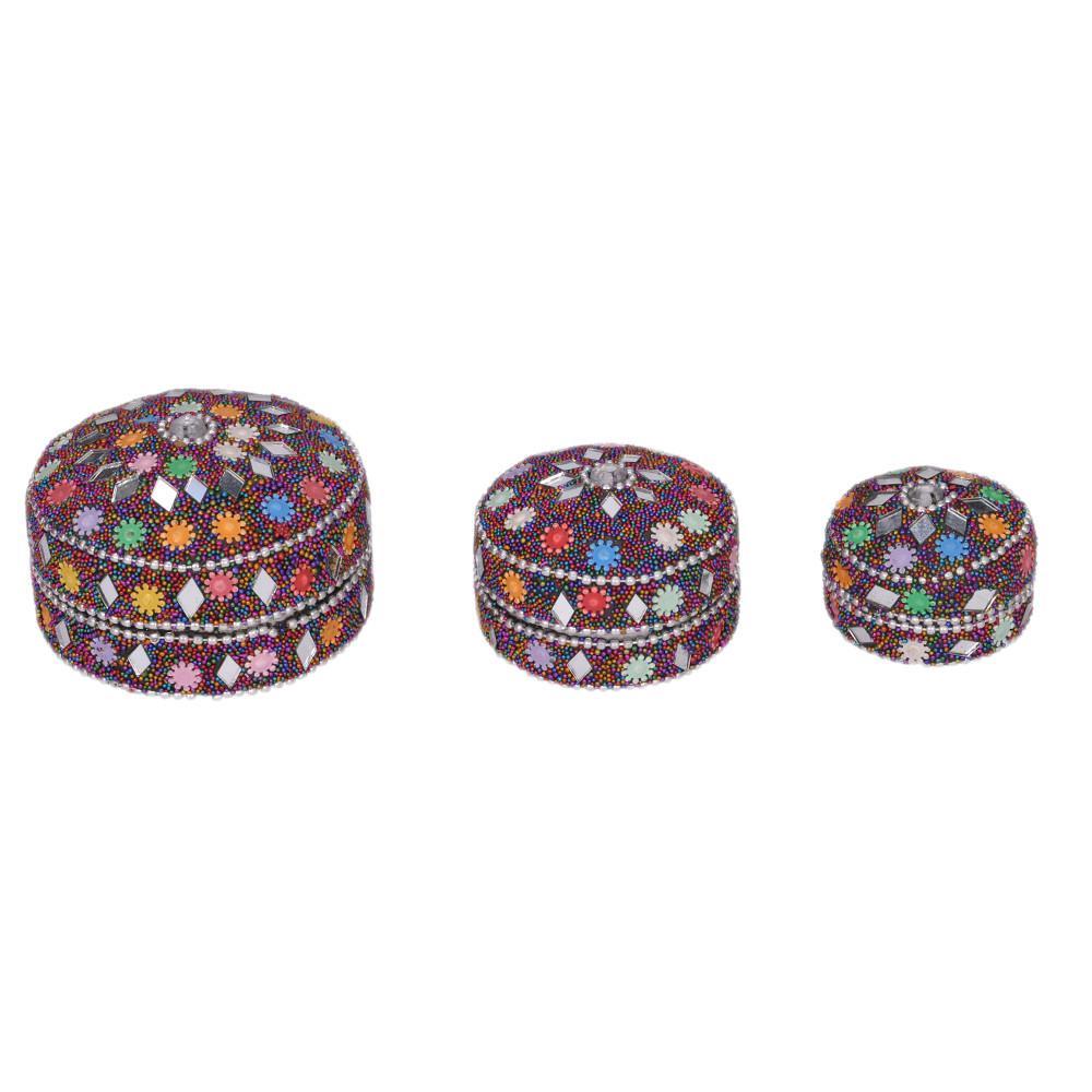 Lakh Work Storage Box Round 3 pc Set (6383935297)