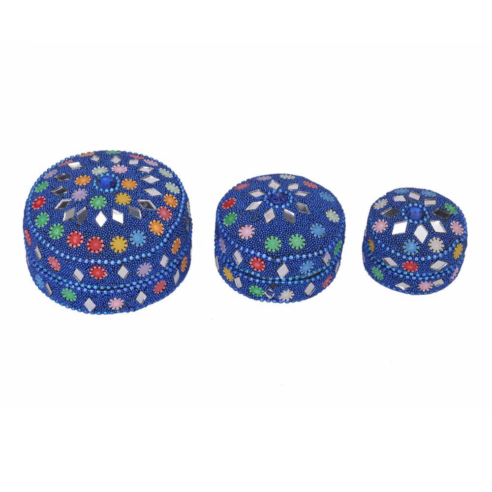 Lakh Work Storage Box Round 3 pc Set (6383935297)
