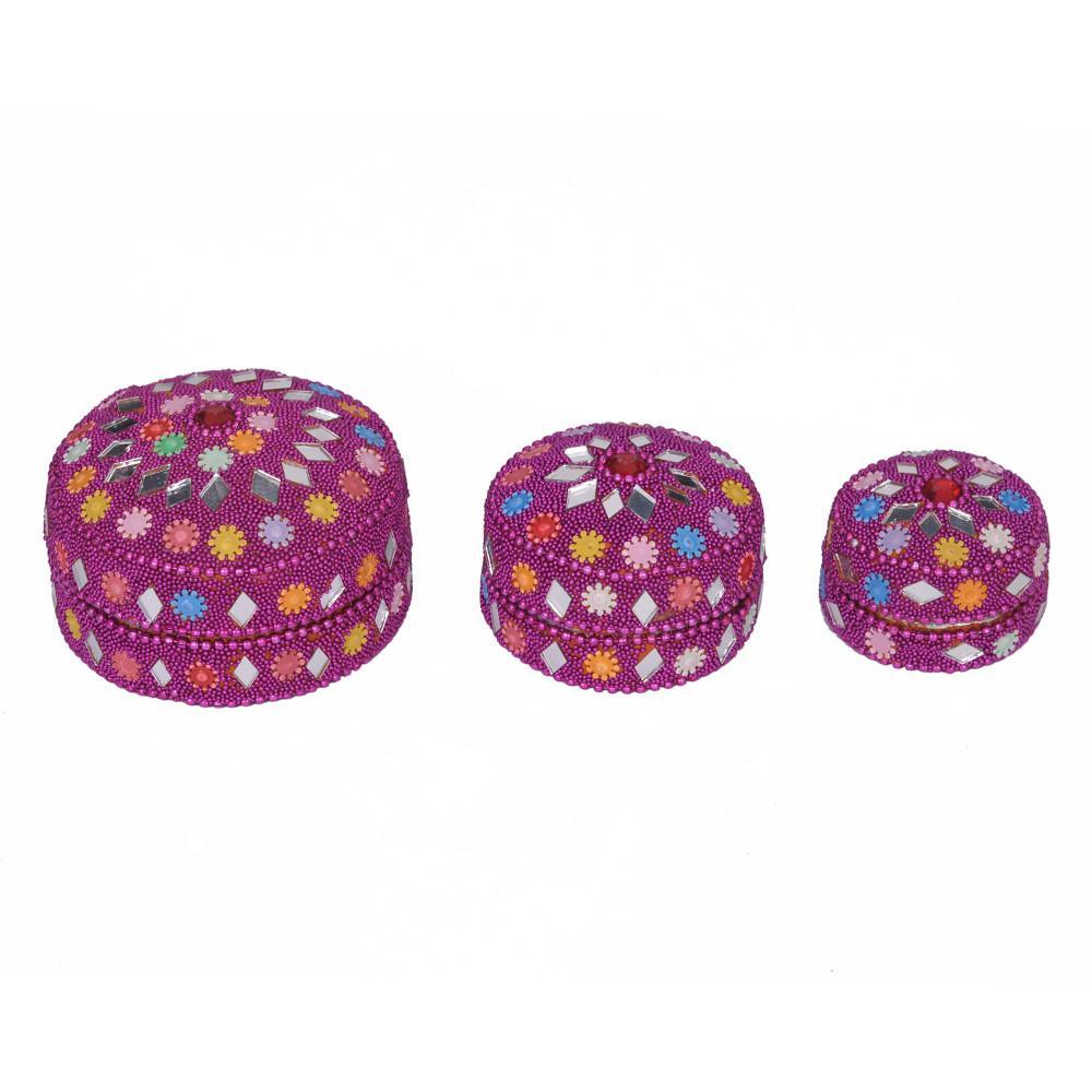 Lakh Work Storage Box Round 3 pc Set (6383935297)