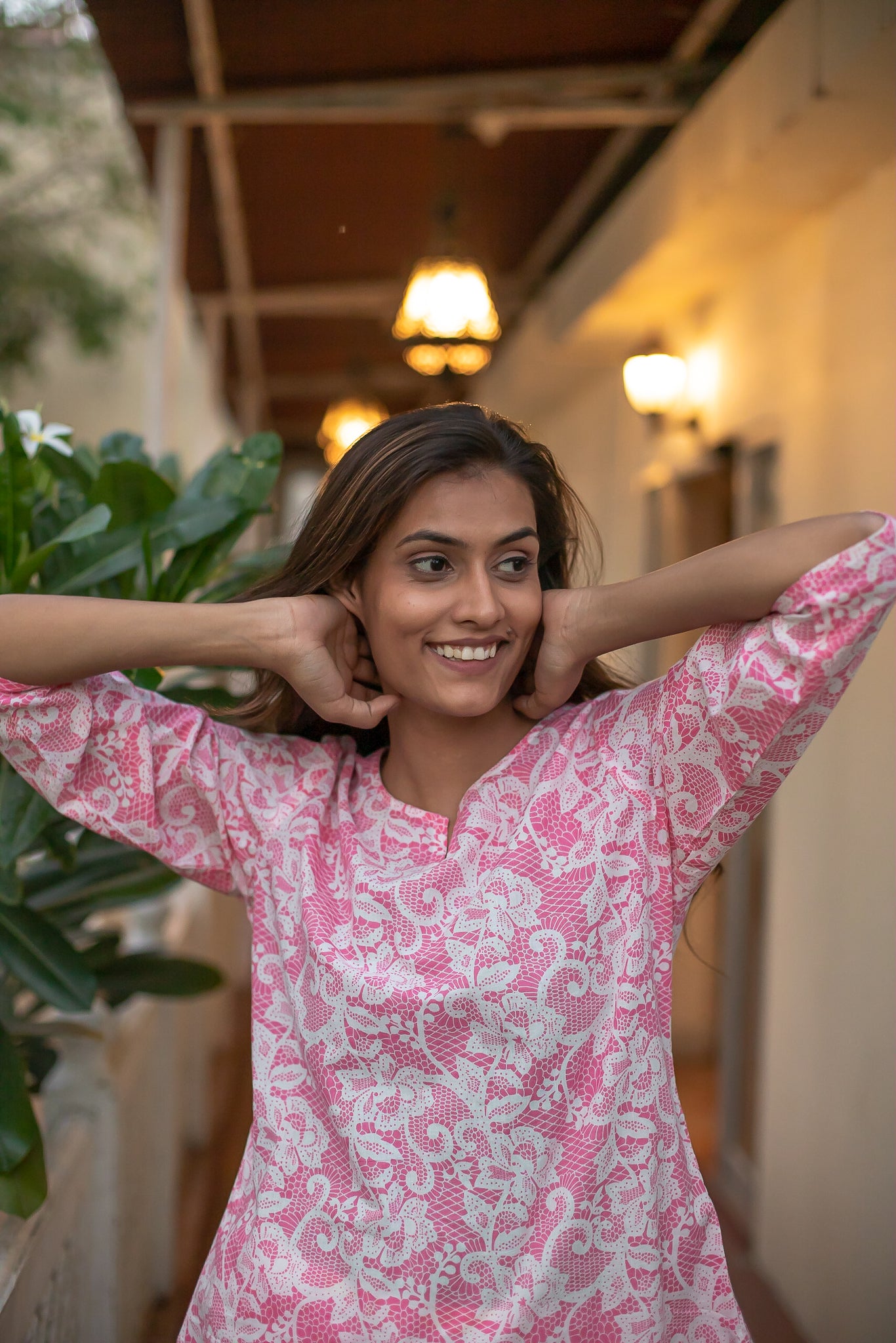 Blossoms Pink Lounge Wear Set 2