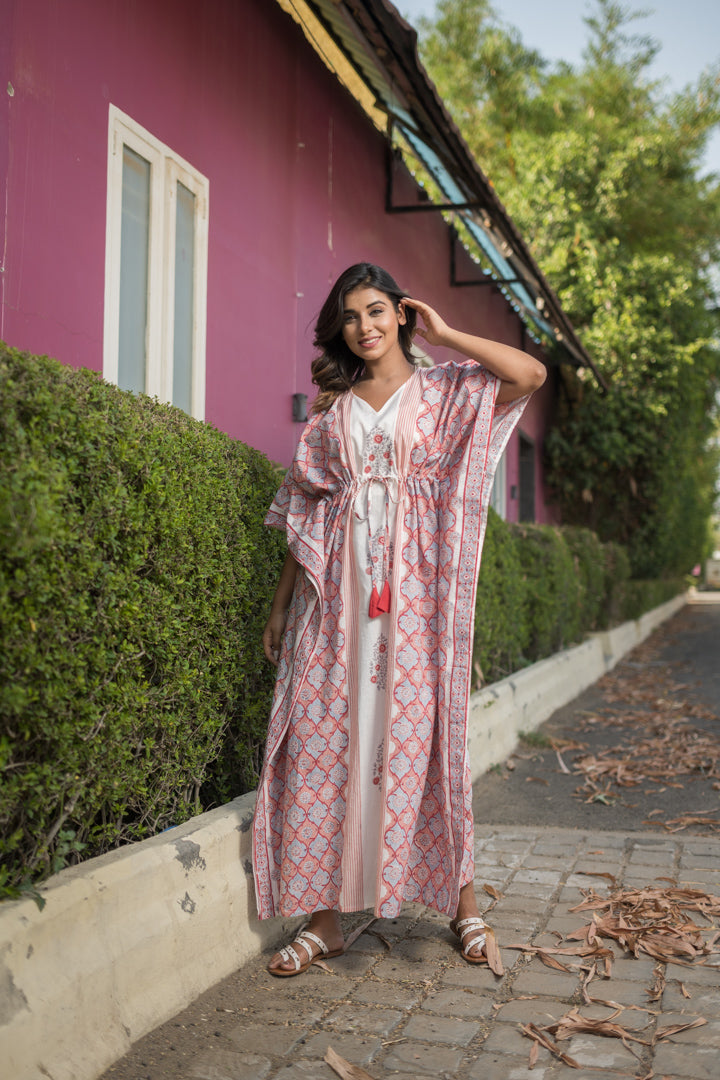 chinese dress ladies Long Sea Green and Blue Kaftan Dress – Gratitude Fashion Limited main image 0