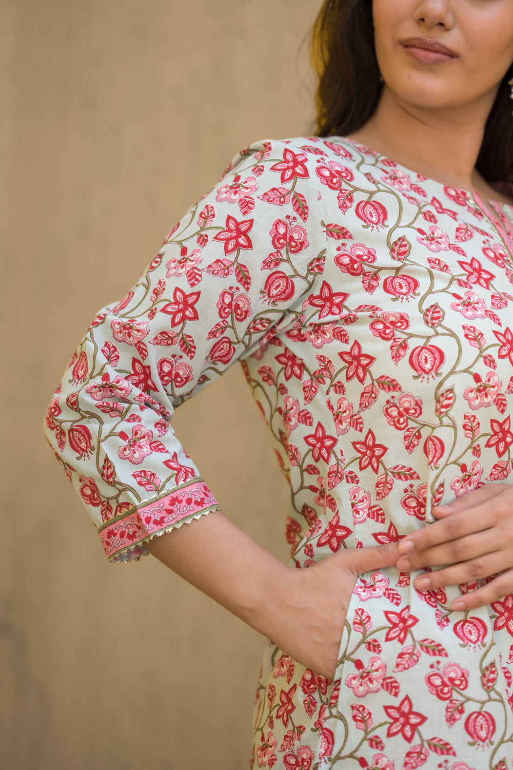 Floral Jaal Cotton Kurta in Pista Green 4 (6846742888547)