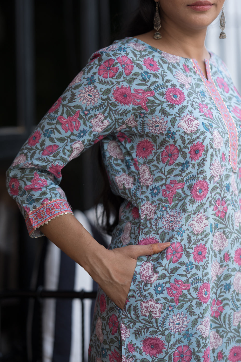Pink Sky Floral Jaal Kurta 4 (6846743117923)