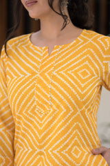 Golden Yellow Stripes Cotton Kurta 2 (6846743150691)