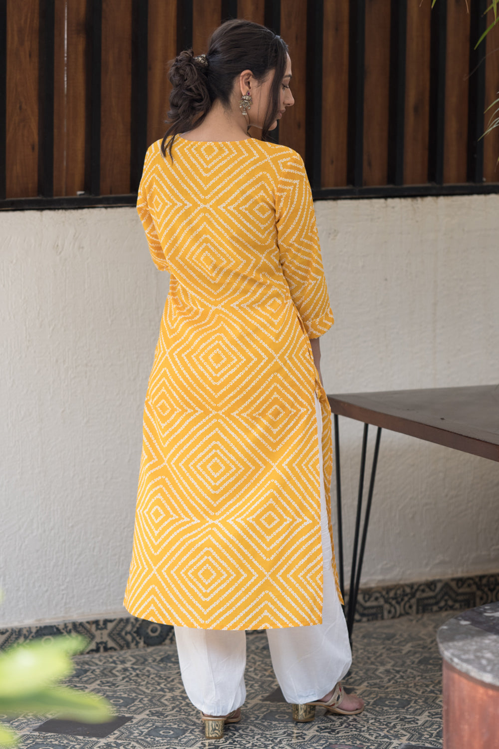 Golden Yellow Stripes Cotton Kurta 1 (6846743150691)