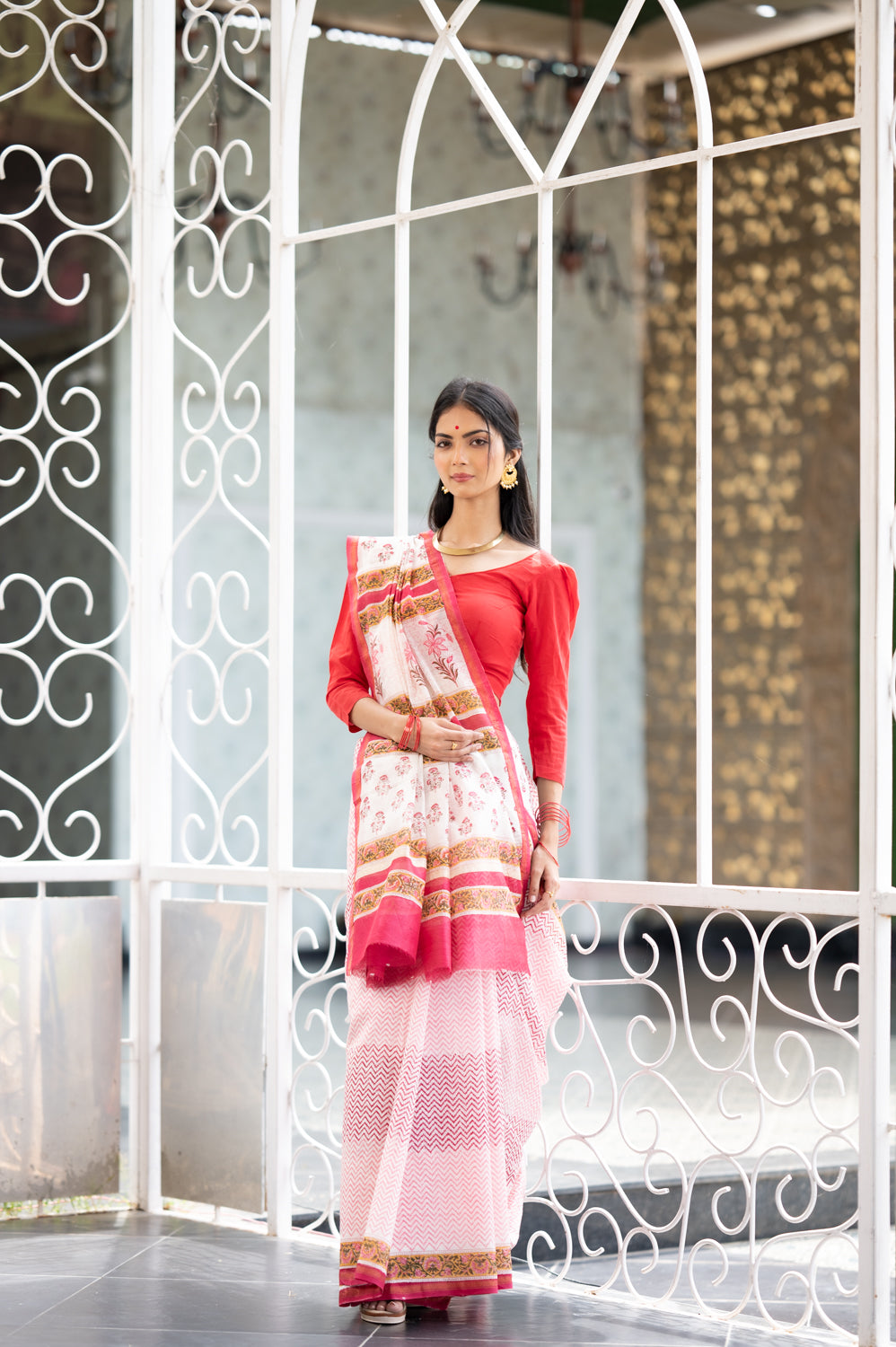 Boros Chanderi Saree (6840633557091)