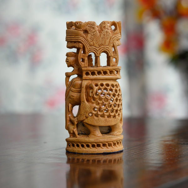 Handicraft Wood Carving Jaali Elephant 4" (5522207489)