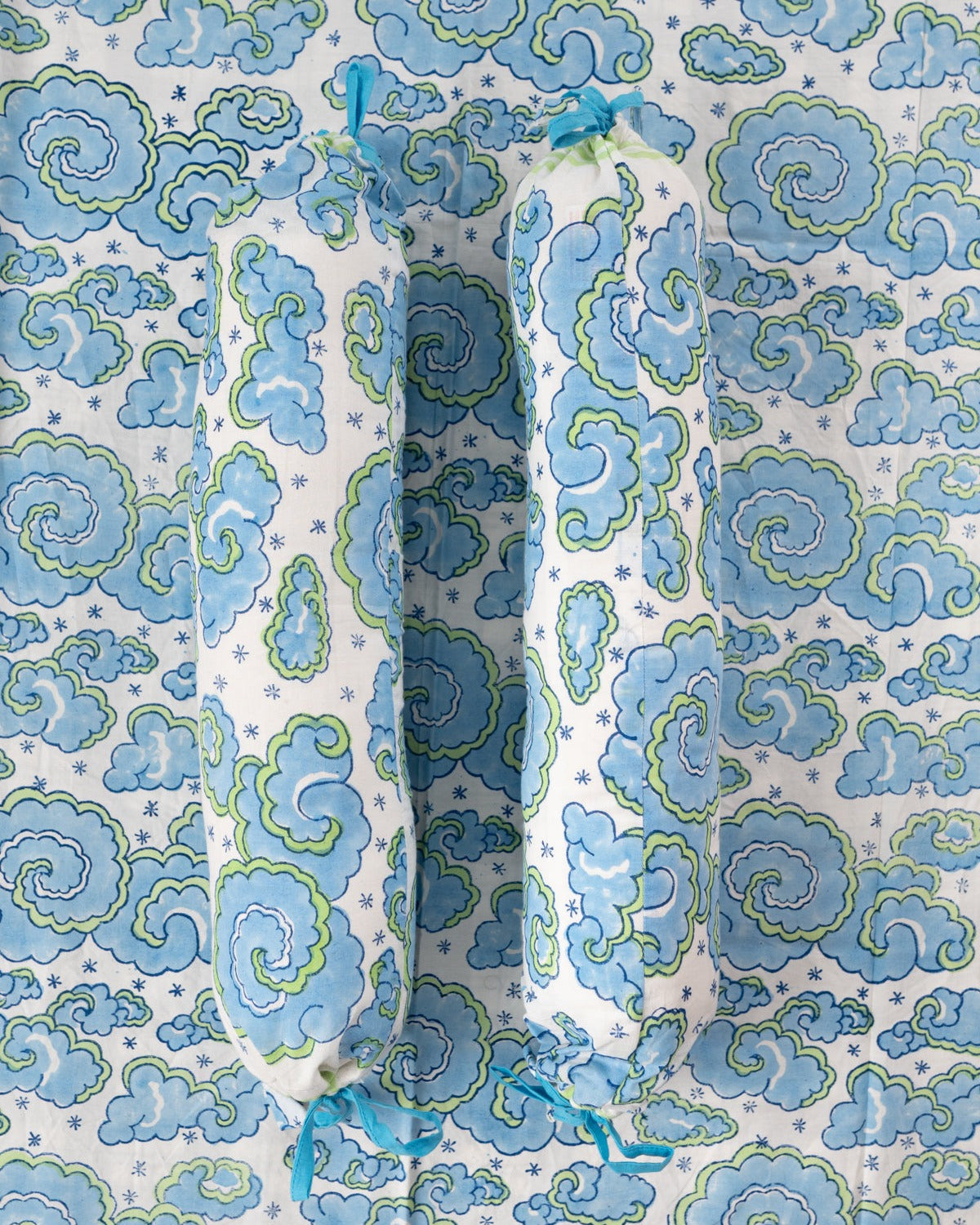 Aasmani Cotton Baby Bolster Set (6820986847331)