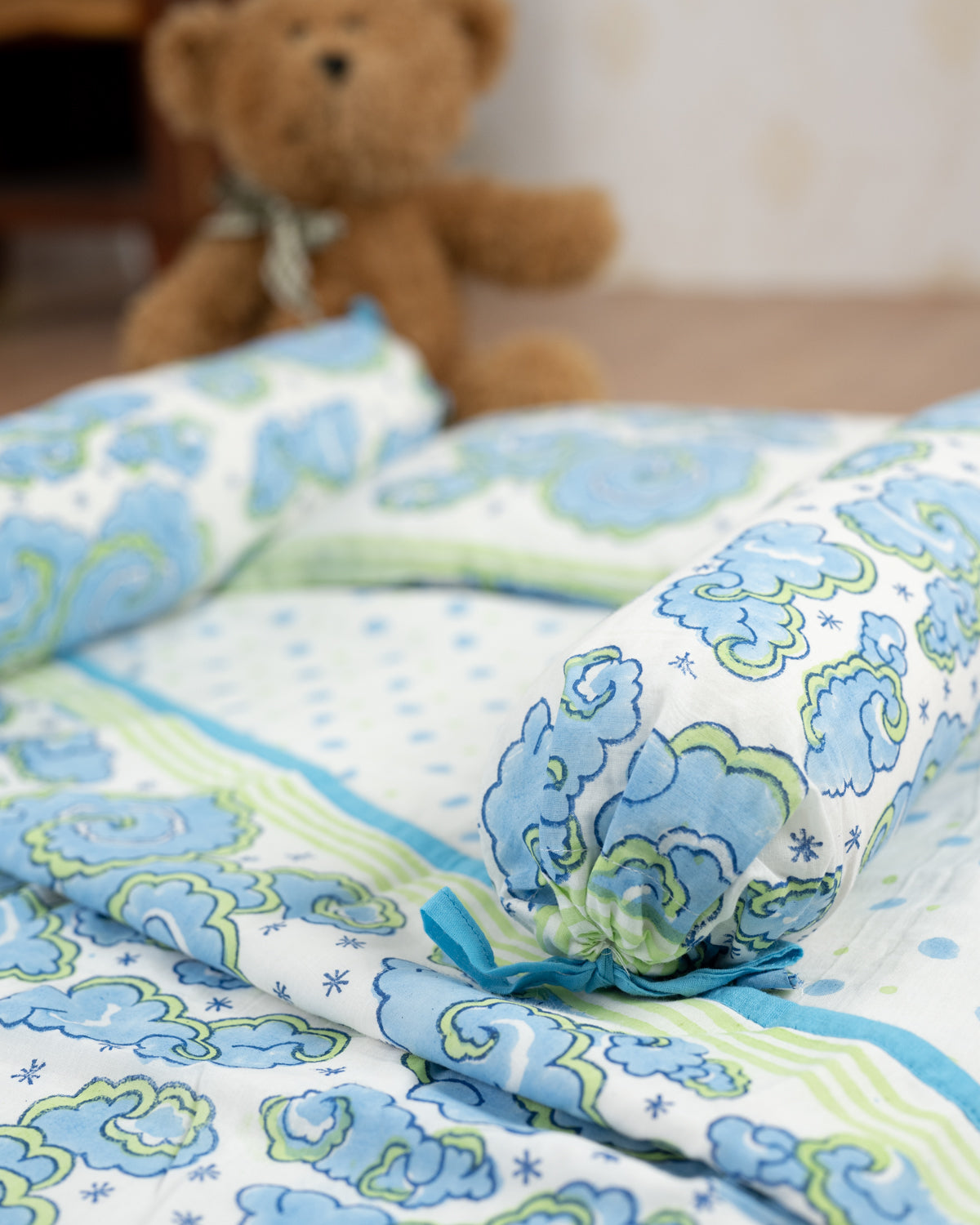 Aasmani Cotton Baby Bedding Set
