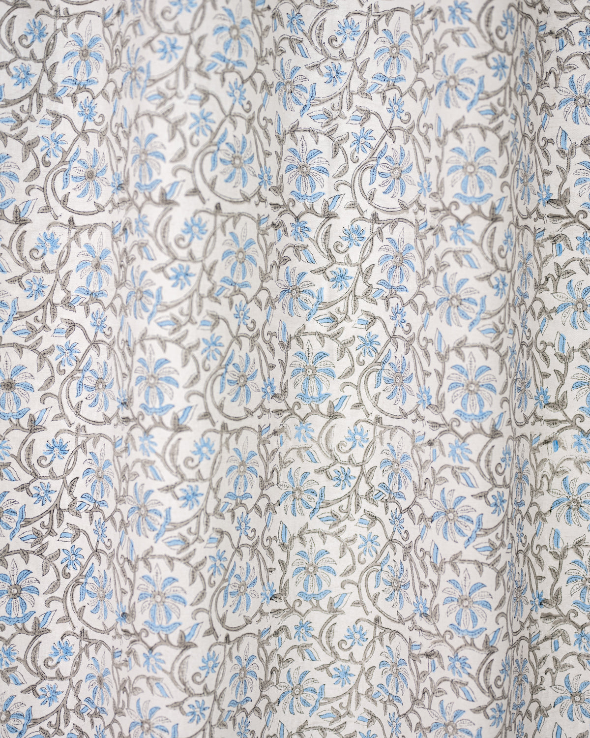 Drill Cotton Curtain Blue Grey Jaal Block Print 2 (6831561212003)