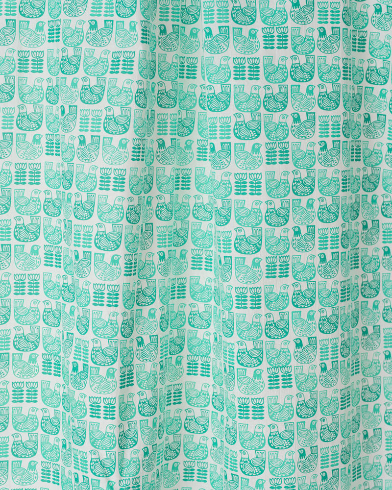 Cotton Door Curtain Mint Green Bird Print 1 (6708835647587)