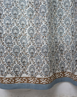 Cotton Curtain Grey Brown Leaf Jaal Block Print 3 (6647703765091)