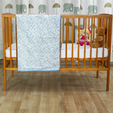 Cotton Mulmul Baby Dohar Orange Blue Floral Boota Block Print 2 (6595514695779)