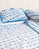 Cotton Baby Pillow Blue Flamingoes Print 1 (6742773399651)