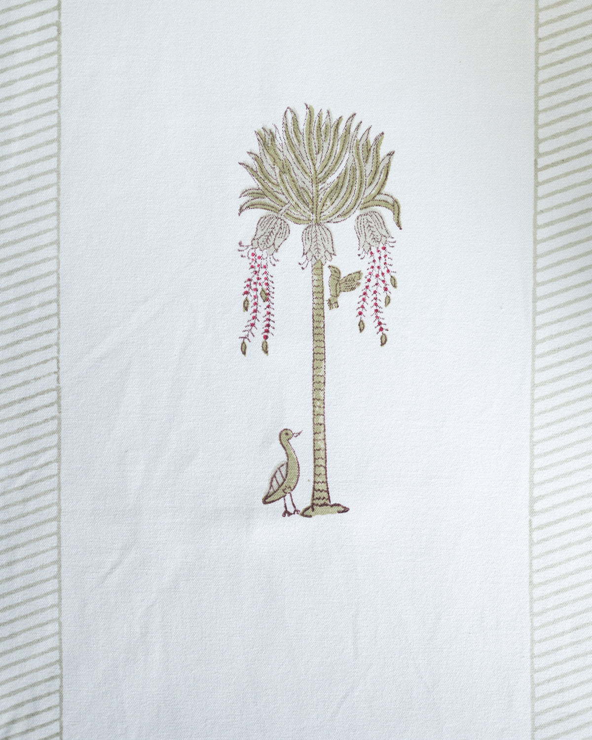 Canvas Table Runner Green Tree Motifs Block Print 1 (6802544722019)